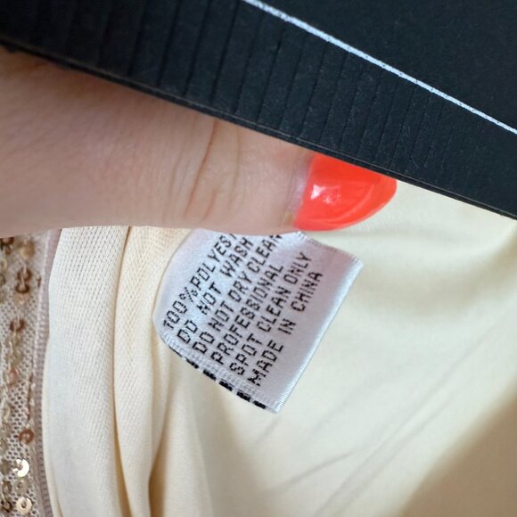 NWT Ieena By Mac Duggal #42015 Gold Sequin Draped Gown Dress Size 0 NEW - Picture 16 of 16